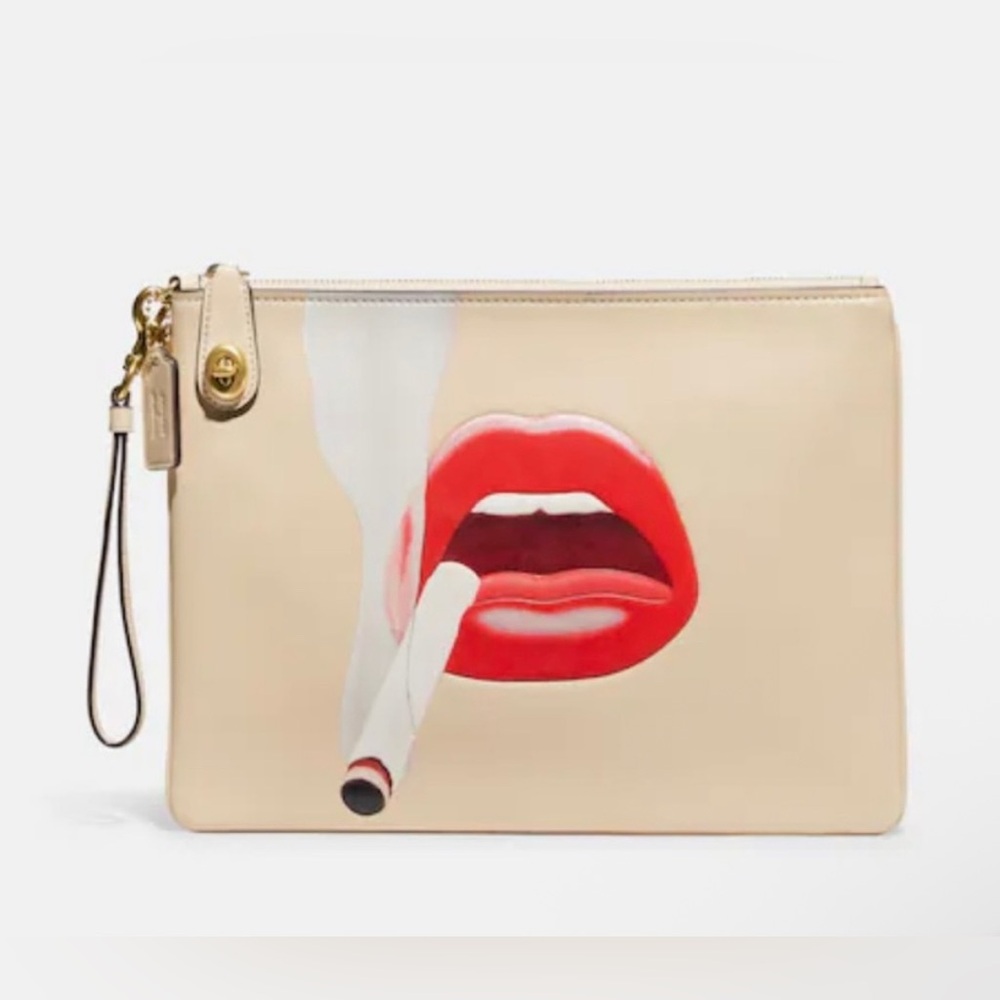 Coach x Tom Wesselman Turnlock Pouch - Ivory